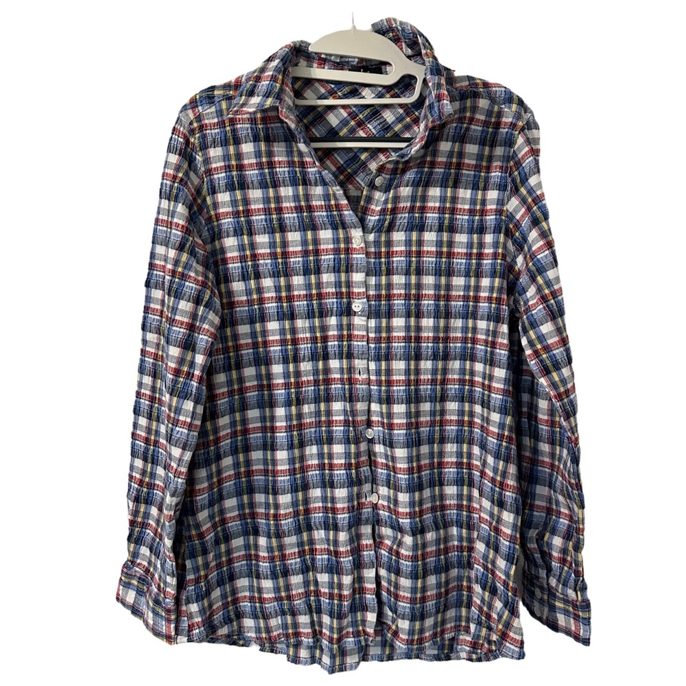 Juli Women’s Plaid‎ Textured Button Up Size XXL